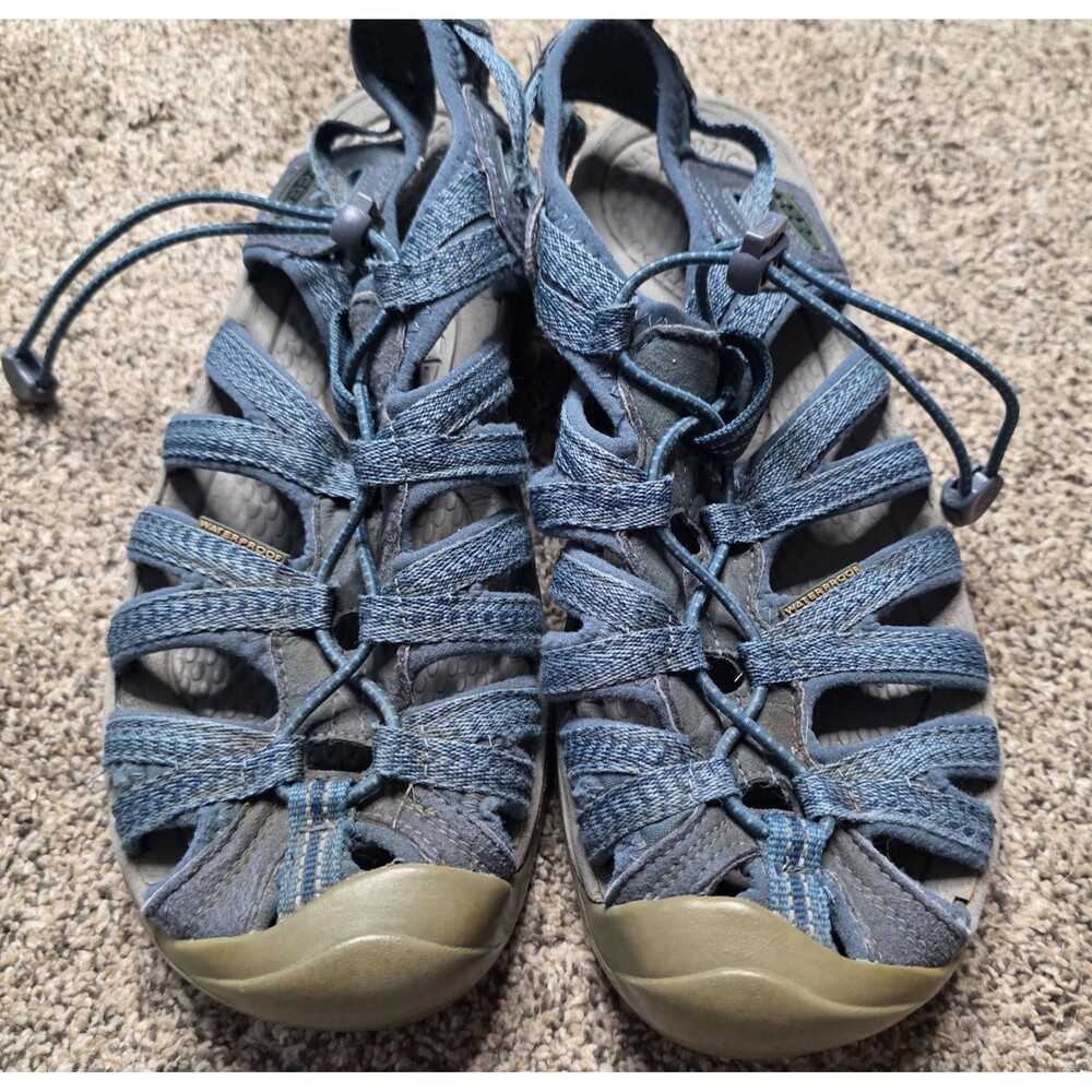 Keen Whisper Sandals Size 10 Blue Hiking Water Sports Waterproof Sturdy Active